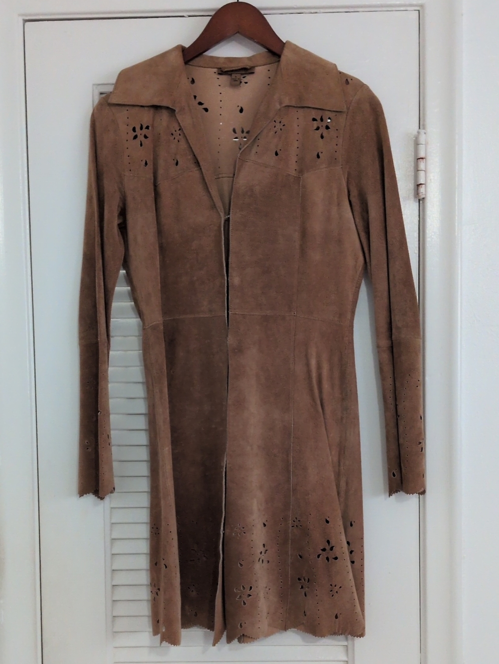 Arden B Suede Trench Coat in Tan